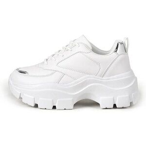 Women's Chunky Platform Sneakers Lace-Up Casual Fashion Walking Sport  Shoes